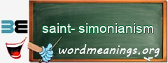 WordMeaning blackboard for saint-simonianism